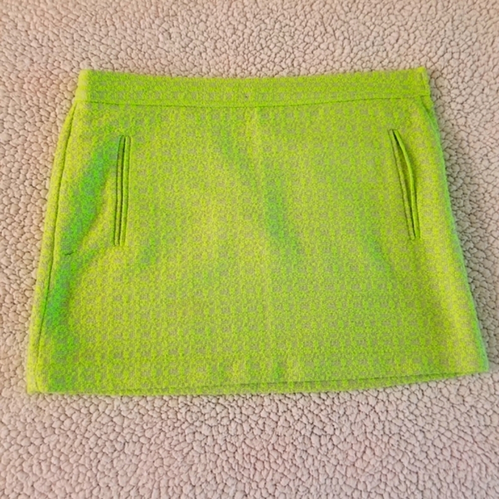 Green tweed skirt
